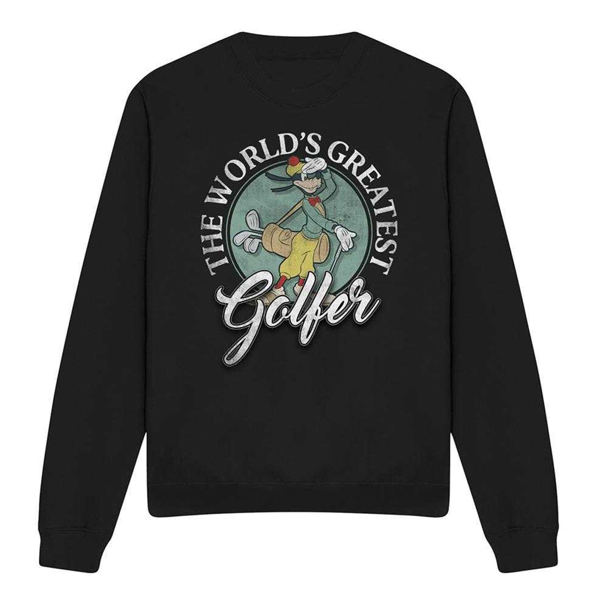 Black - Front - Mickey & Friends Mens The World´s Greatest Golfer Goofy Sweatshirt