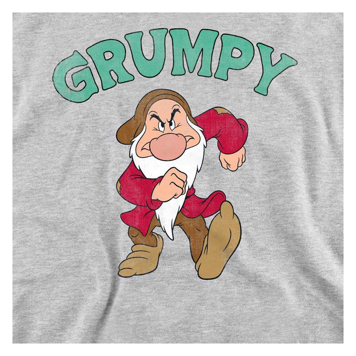 Heather Grey - Side - Snow White And The Seven Dwarfs Unisex Adult Grumpy Fathers Day Sweatshirt
