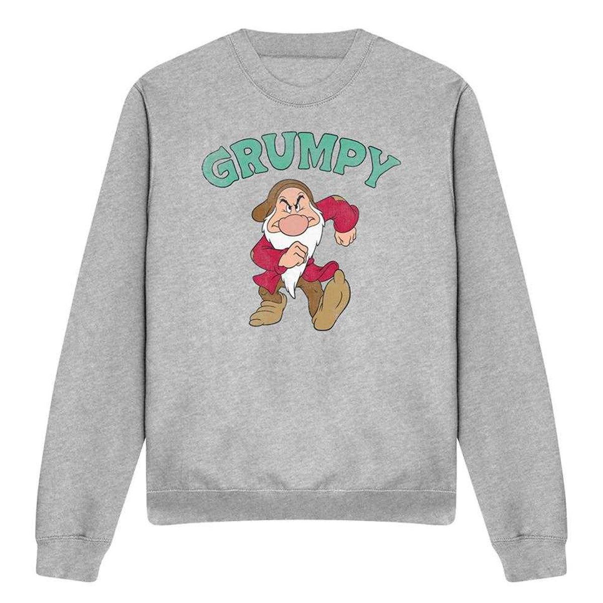 Heather Grey - Front - Snow White And The Seven Dwarfs Unisex Adult Grumpy Fathers Day Sweatshirt