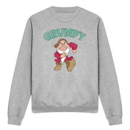 Heather Grey - Front - Snow White And The Seven Dwarfs Unisex Adult Grumpy Fathers Day Sweatshirt