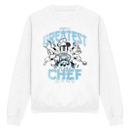 White - Front - Mickey & Friends Mens World´S Greatest Chef Dad Sweatshirt