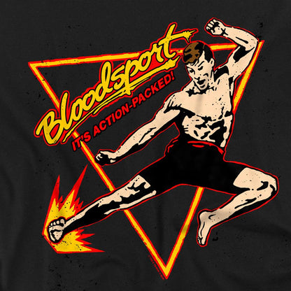 Black - Side - Bloodsport Unisex Adult Action Packed T-Shirt