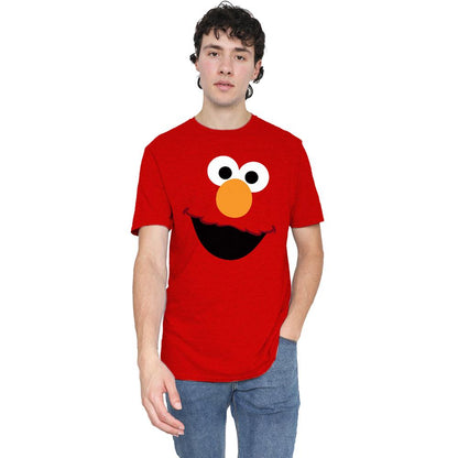 Red - Lifestyle - Sesame Street Unisex Adult Elmo Face Heather T-Shirt