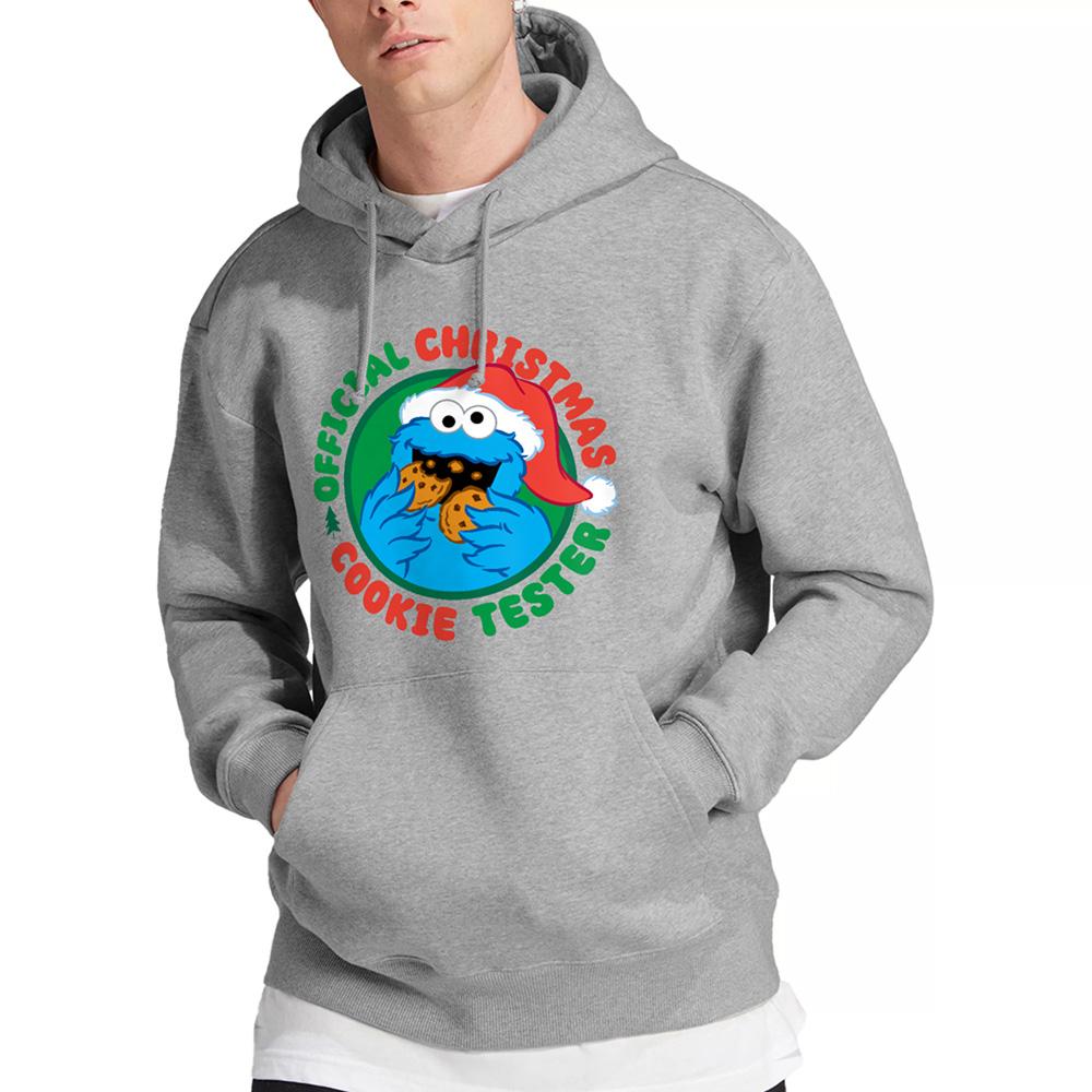 Athletic Heather - Lifestyle - Sesame Street Unisex Adult Official Cookie Tester Heather Christmas Hoodie