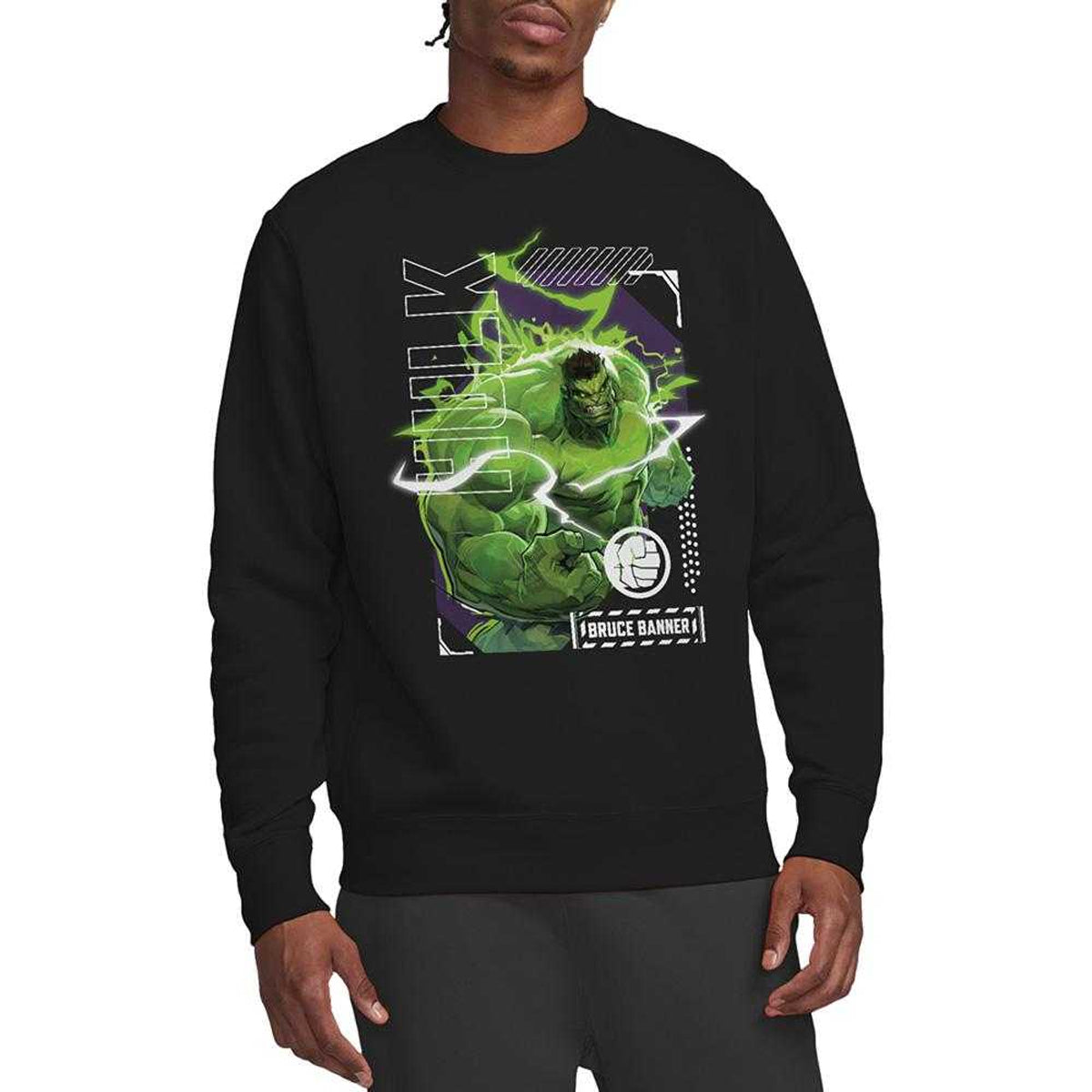 Black - Lifestyle - Marvel Rivals Unisex Adult Hulk Smash Bruce Banner Sweatshirt