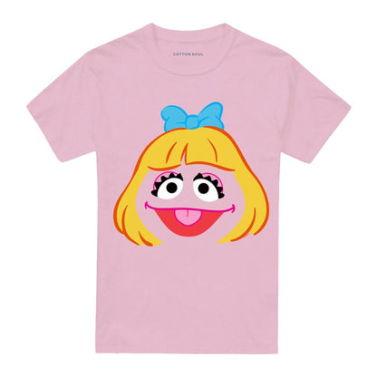 Pink - Front - Sesame Street Unisex Adult Prairie Dawn Face T-Shirt