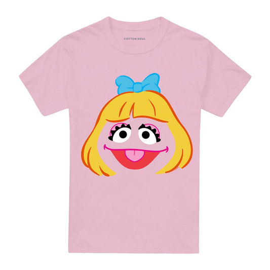 Pink - Front - Sesame Street Unisex Adult Prairie Dawn Face T-Shirt