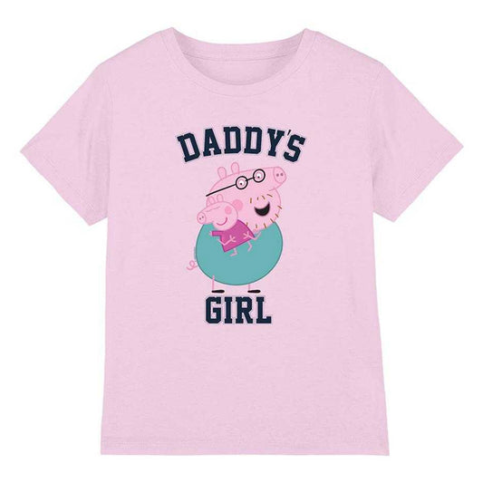 Light Pink - Front - Peppa Pig Girls Daddy's Girl T-Shirt