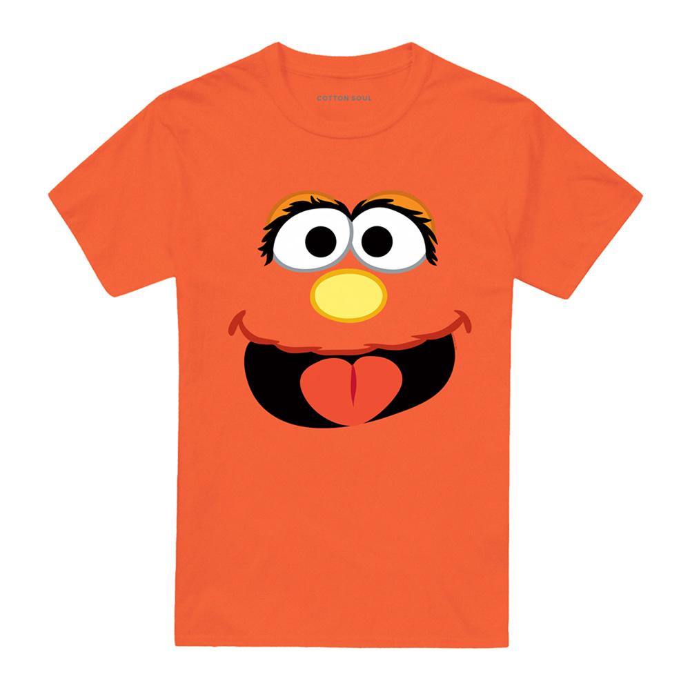 Orange - Front - Sesame Street Unisex Adult Murray Face T-Shirt