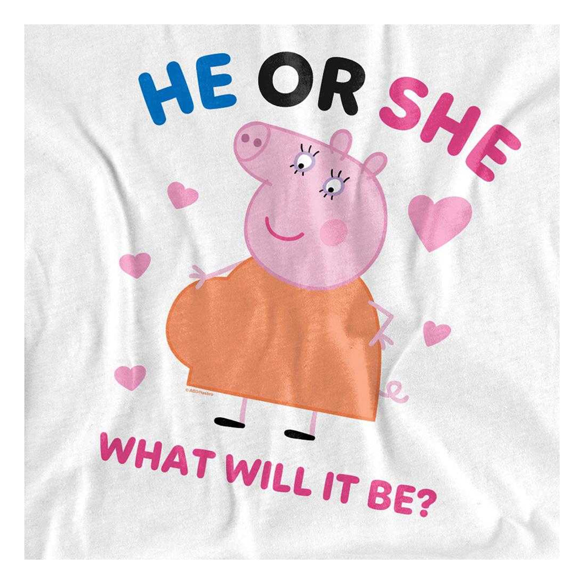 White - Side - Peppa Pig Womens-Ladies He Or She Mummy Pig T-Shirt