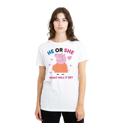 White - Lifestyle - Peppa Pig Womens-Ladies He Or She Mummy Pig T-Shirt