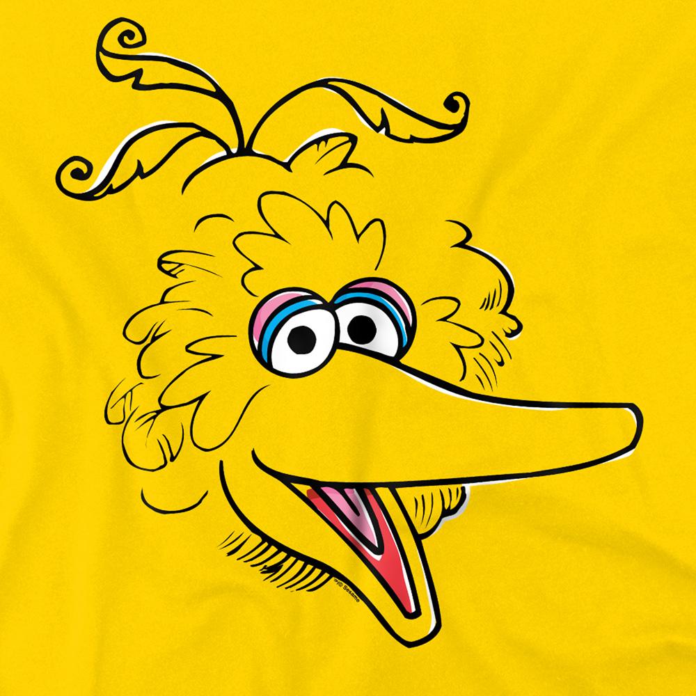 Yellow - Lifestyle - Sesame Street Unisex Adult Big Bird Sketch Face T-Shirt