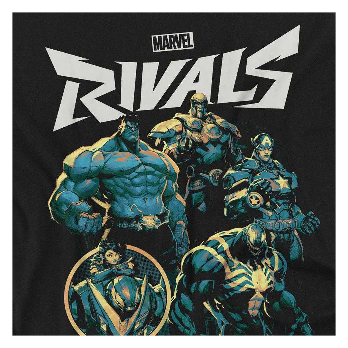 Black - Side - Marvel Rivals Unisex Adult Vanguard T-Shirt