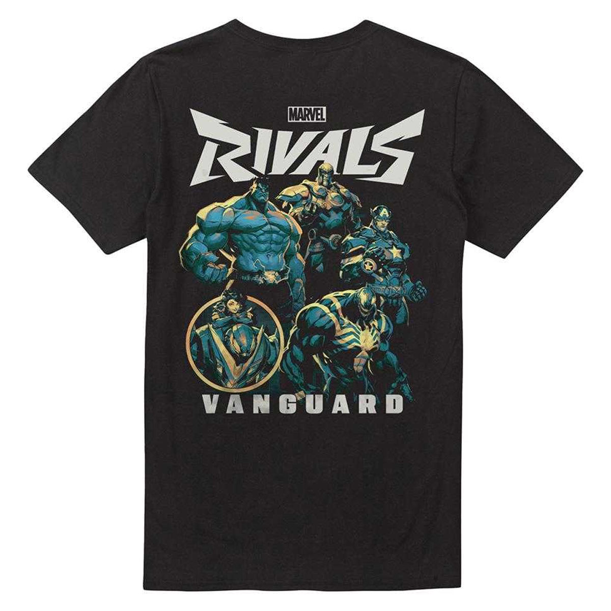 Black - Back - Marvel Rivals Unisex Adult Vanguard Back Print T-Shirt
