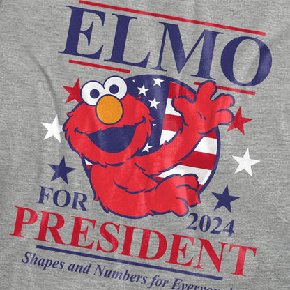 Athletic - Side - Sesame Street Womens-Ladies For President 2024 Elmo Heather T-Shirt