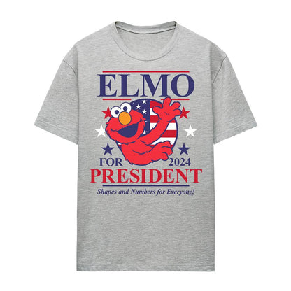 Athletic - Front - Sesame Street Womens-Ladies For President 2024 Elmo Heather T-Shirt