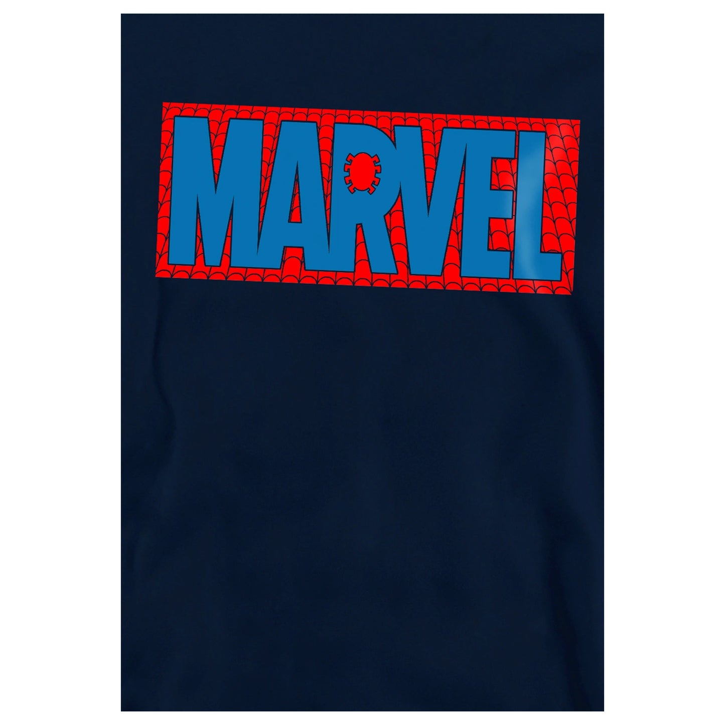Navy - Side - Spider-Man Childrens-Kids Brick Logo Hoodie