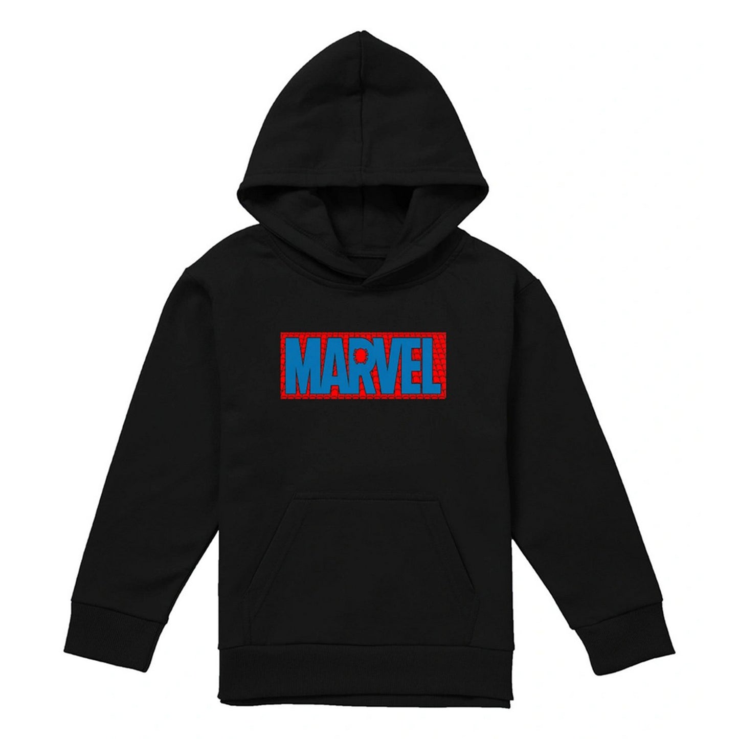Black - Front - Spider-Man Childrens-Kids Brick Logo Hoodie