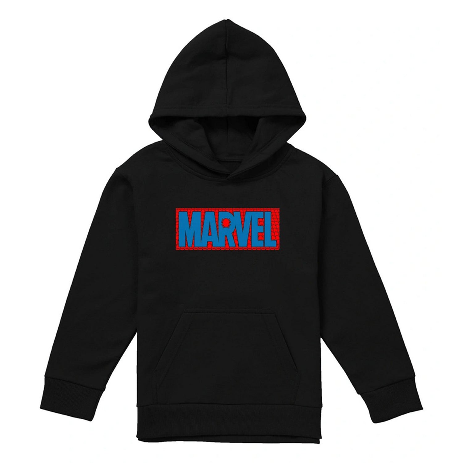 Black - Front - Spider-Man Childrens-Kids Brick Logo Hoodie
