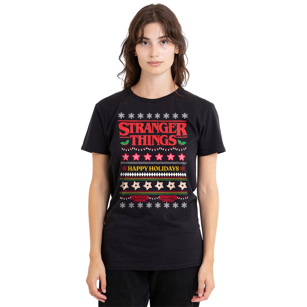 Black - Lifestyle - Stranger Things Womens-Ladies Demogorgon Christmas Jumper T-Shirt