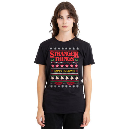 Black - Lifestyle - Stranger Things Womens-Ladies Demogorgon Christmas Jumper T-Shirt