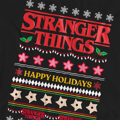 Black - Side - Stranger Things Womens-Ladies Demogorgon Christmas Jumper T-Shirt