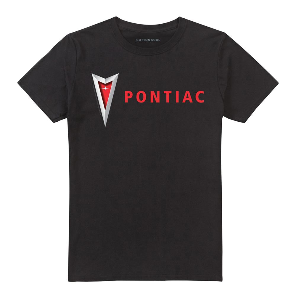 Black-Black - Front - Pontiac Unisex Adult Modern Arrowhead T-Shirt