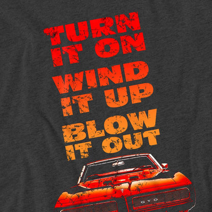 Charcoal - Side - Pontiac Unisex Adult GTO Flames T-Shirt