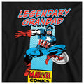 Black - Side - Marvel Comics Mens Legendary Grandad Captain America Corner Box T-Shirt