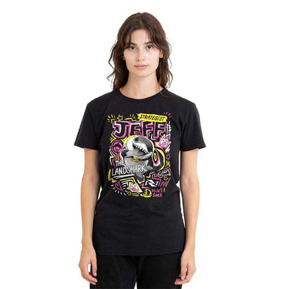 Black - Lifestyle - Marvel Rivals Womens-Ladies Jeff the Land Shark Marker T-Shirt