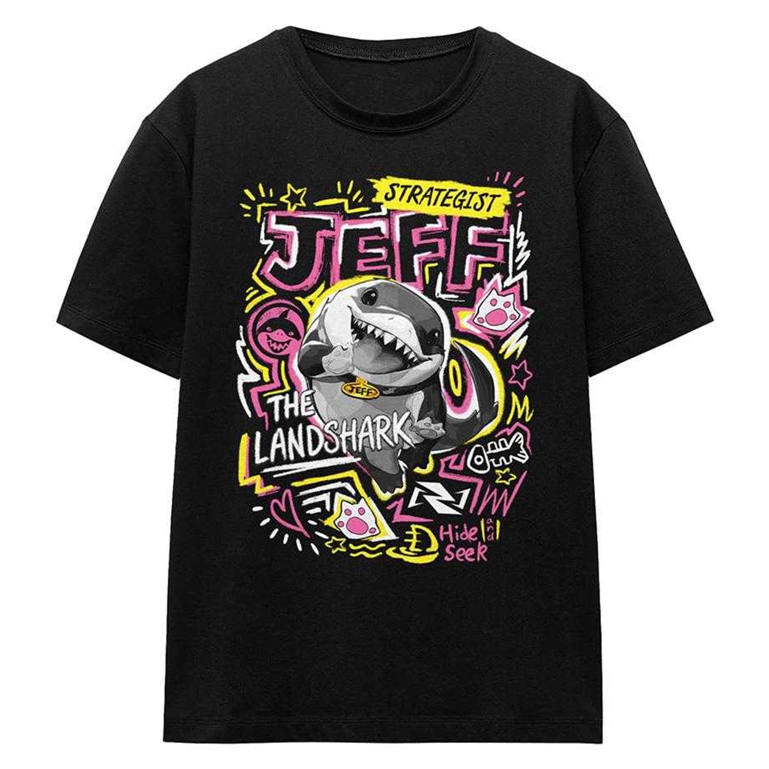 Black - Front - Marvel Rivals Womens-Ladies Jeff the Land Shark Marker T-Shirt