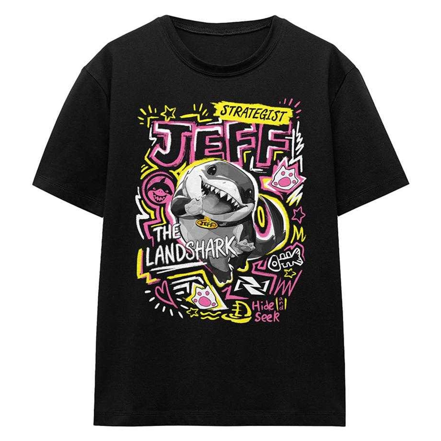 Black - Front - Marvel Rivals Womens-Ladies Jeff the Land Shark Marker T-Shirt