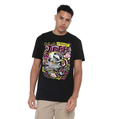 Black-Black - Lifestyle - Marvel Rivals Unisex Adult Jeff the Land Shark Marker T-Shirt