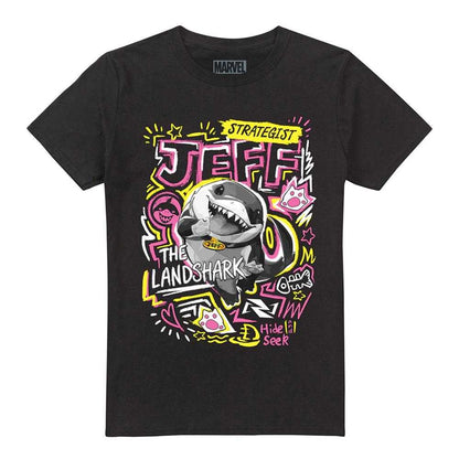 Black - Front - Marvel Rivals Unisex Adult Jeff the Land Shark Marker T-Shirt