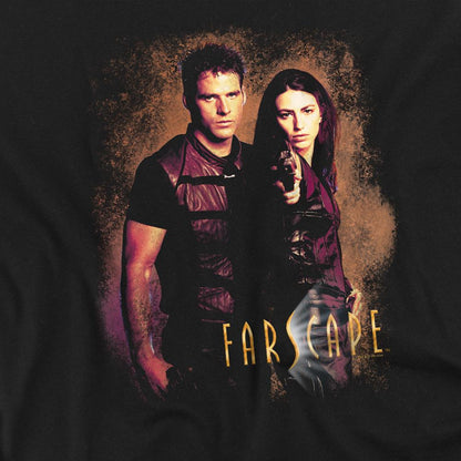 Black - Side - Farscape Unisex Adult Wanted T-Shirt