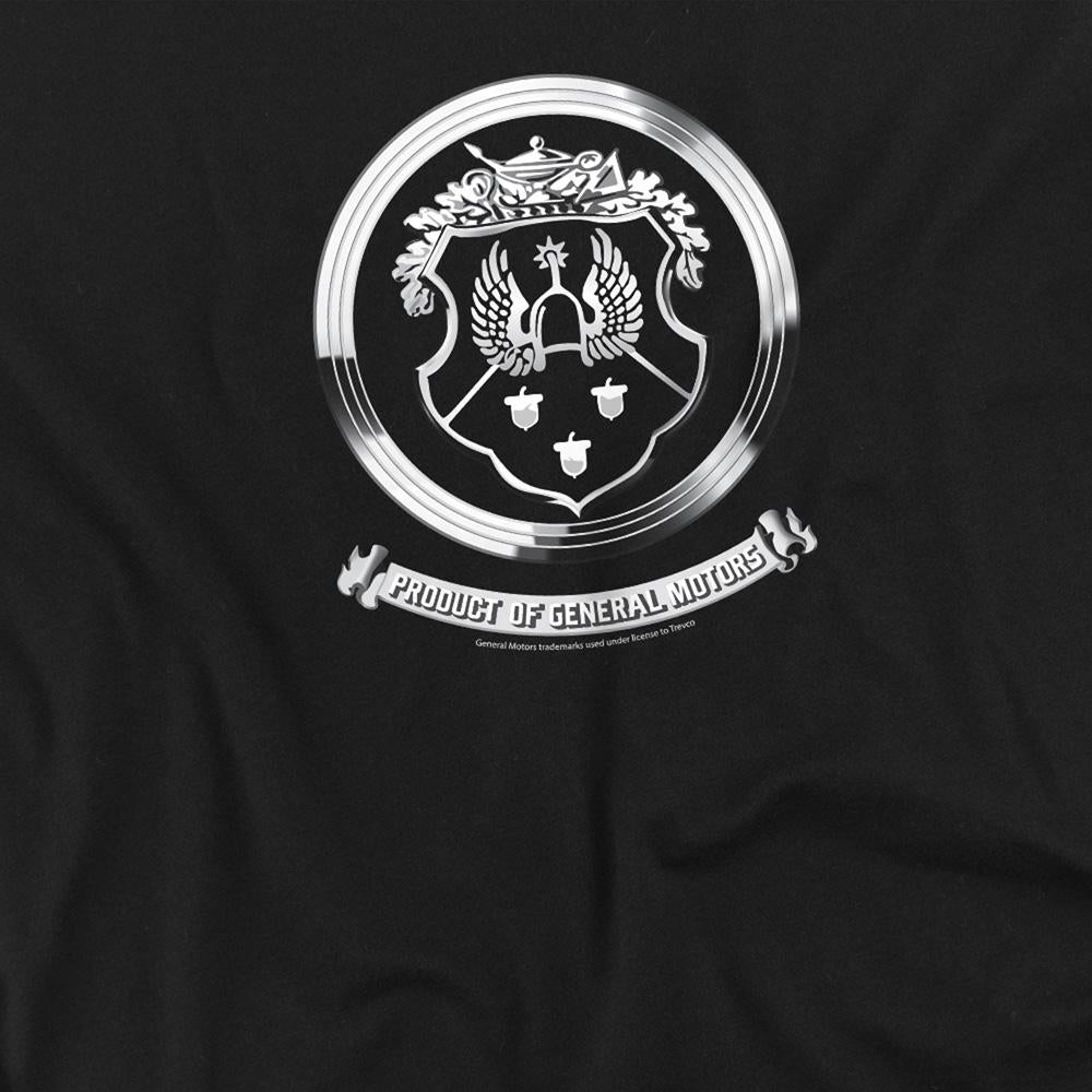Black - Side - Oldsmobile Unisex Adult 1930s Crest T-Shirt