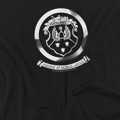 Black - Side - Oldsmobile Unisex Adult 1930s Crest T-Shirt