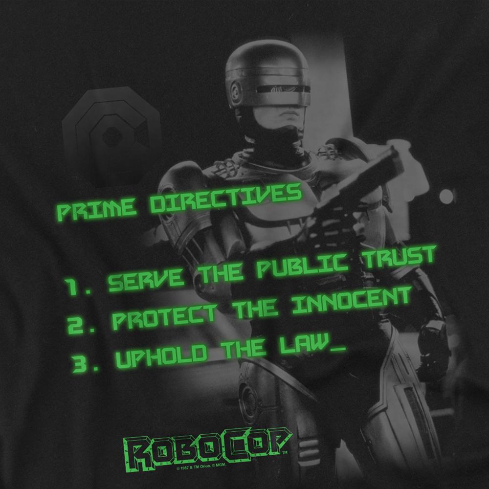 Black - Side - Robocop Unisex Adult Prime Directives T-Shirt