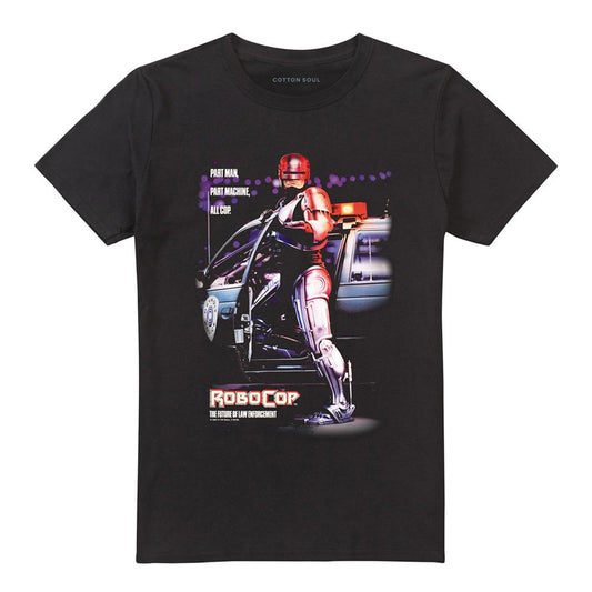 Black - Front - Robocop Unisex Adult Poster T-Shirt
