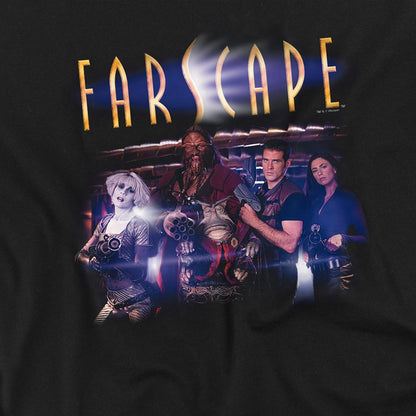 Black - Side - Farscape Unisex Adult Logo T-Shirt