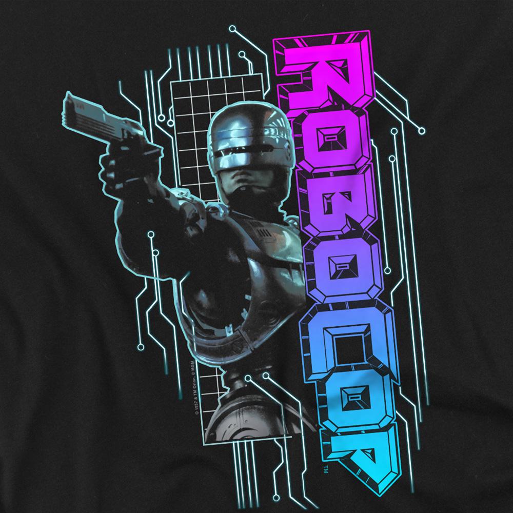 Black - Side - Robocop Unisex Adult Neon T-Shirt