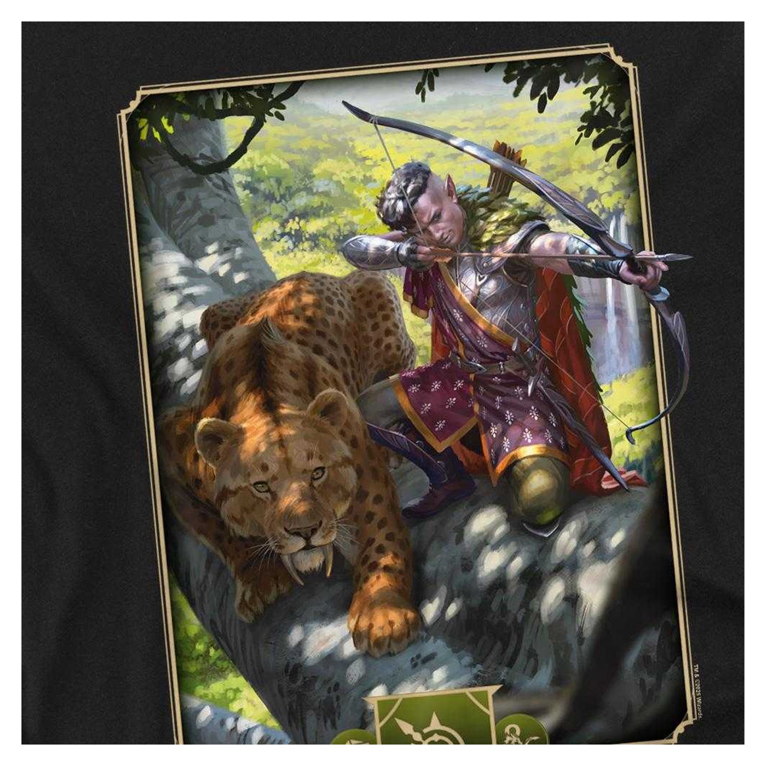 Black - Side - Dungeons & Dragons Unisex Adult Ranger Key Art Key Art T-Shirt