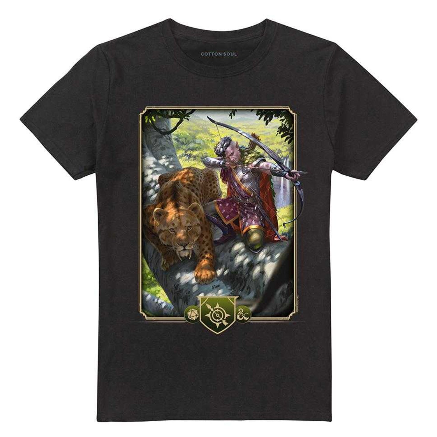 Black - Front - Dungeons & Dragons Unisex Adult Ranger Key Art Key Art T-Shirt