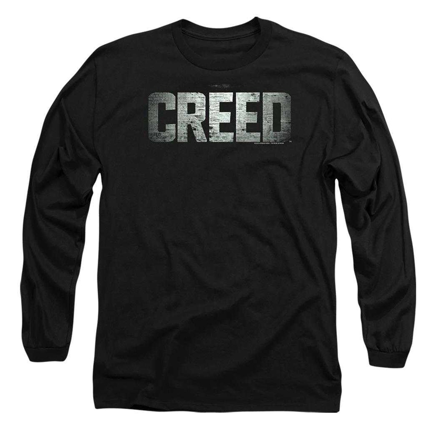 Black - Front - Creed Unisex Adult Logo Long-Sleeved T-Shirt