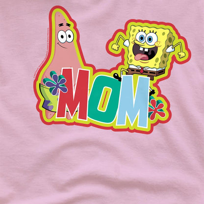Pink - Side - SpongeBob SquarePants Unisex Adult Mom Mothers Day T-Shirt