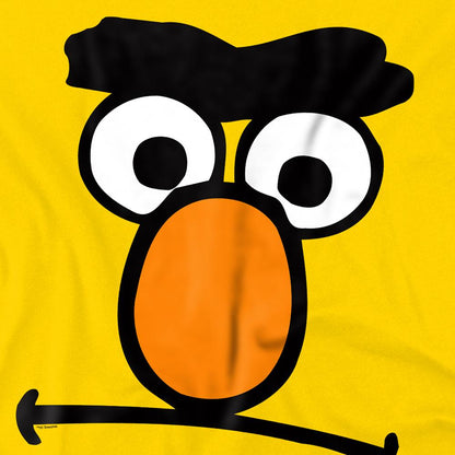 Yellow - Side - Sesame Street Unisex Adult Bert Frown Face T-Shirt