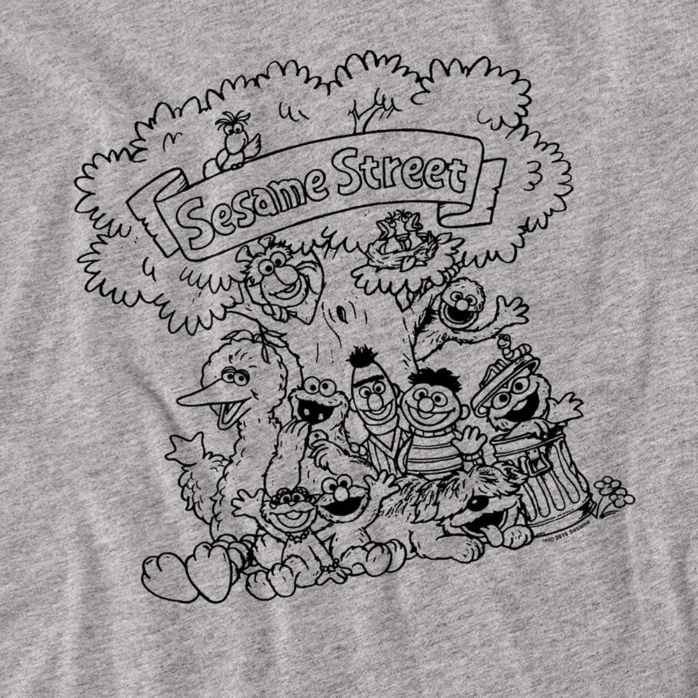 Athletic Heather - Side - Sesame Street Unisex Adult Simple Street Heather Long-Sleeved T-Shirt
