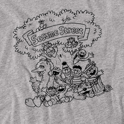 Athletic Heather - Side - Sesame Street Unisex Adult Simple Street Heather Long-Sleeved T-Shirt
