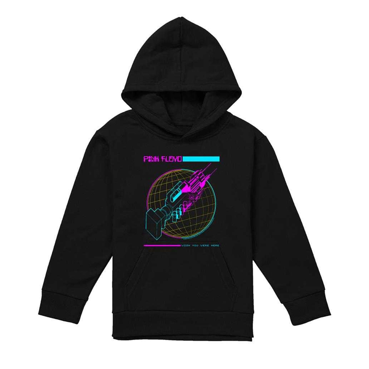 Black - Front - Pink Floyd Childrens-Kids Wish You Were Here Grid Hoodie