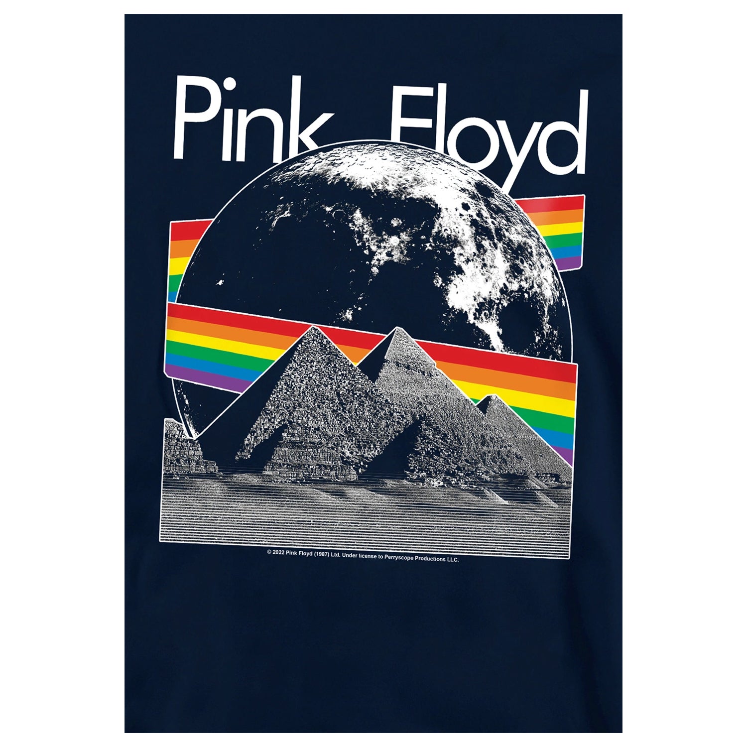 Navy - Side - Pink Floyd Childrens-Kids Moon Hoodie